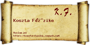 Koszta Füzike névjegykártya